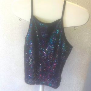 Brand new large sequin crop top.